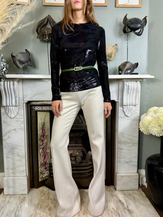 Tom Ford, Y2K black sequins long sleeve top