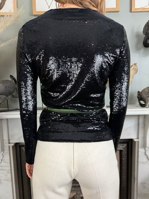 Tom Ford, Y2K black sequins long sleeve top