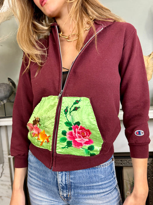 Davina, vintage Champion zip up sweatshirt with embroidery