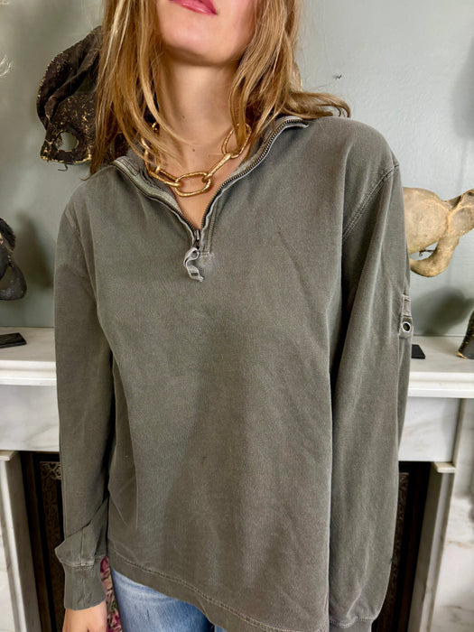 Peter, vintage sweatshirt with 30s silk embroidery on back