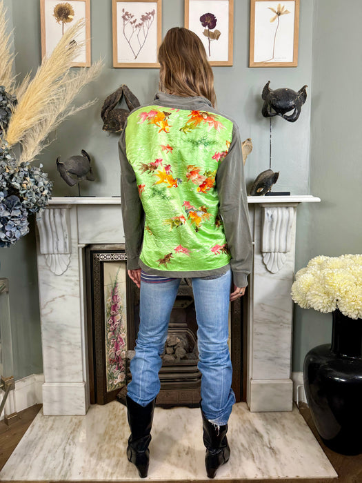 Peter, vintage sweatshirt with 30s silk embroidery on back