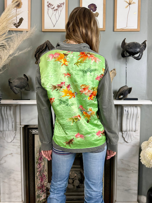 Peter, vintage sweatshirt with 30s silk embroidery on back