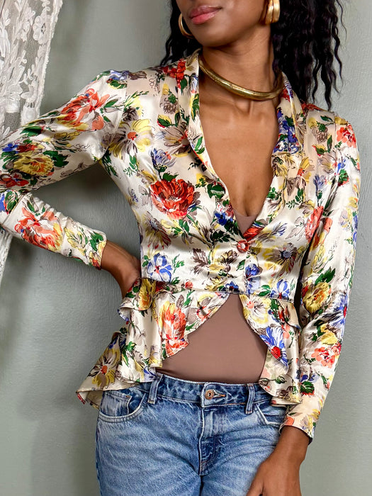 Romi, 30s silk floral jacket