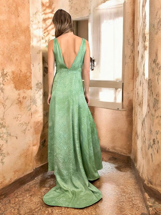 Georgie, 30s green lamé dress