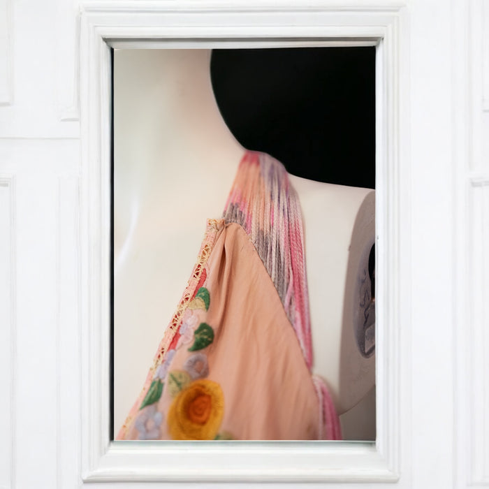 Pharaoh, 40s embroidered floral silk long fringed dress