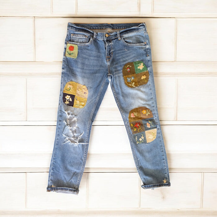 OV Denim, reworked 70s distressed jeans