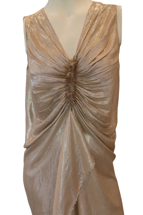 Lanvin, 2007 silver metallic draped dress