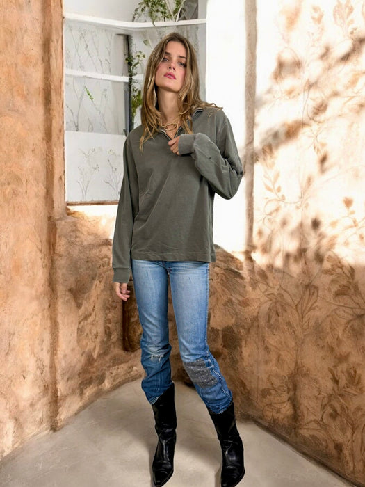 Peter, vintage sweatshirt with 30s silk embroidery on back