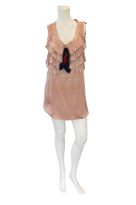 Lanvin 2004, silk short ruffle dress
