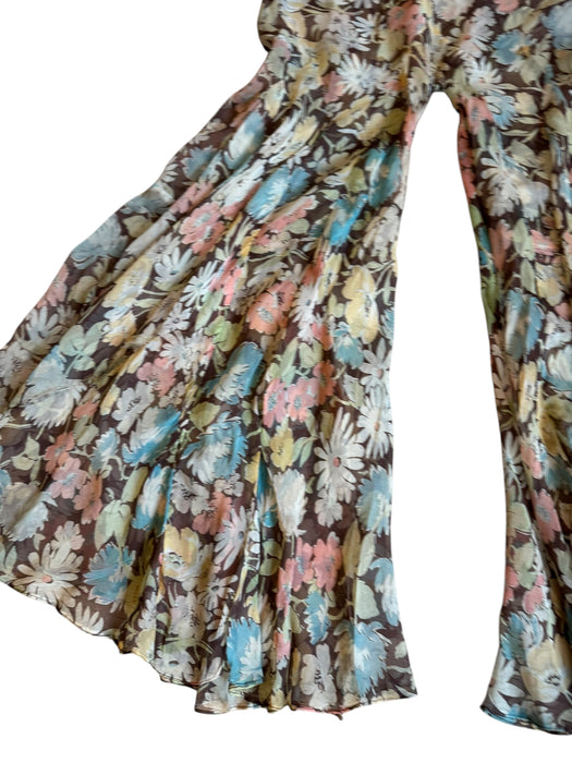 Georgie, reworked 30s floral chiffon flair jumpsuit
