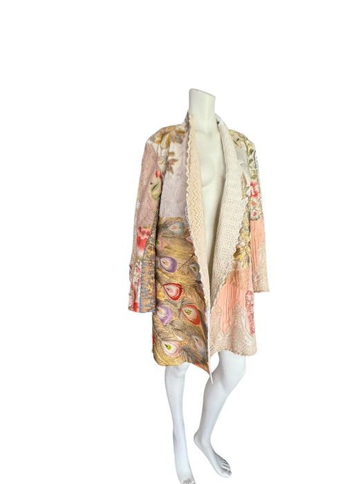 Nat, reworked Vintage long patchwork jacket