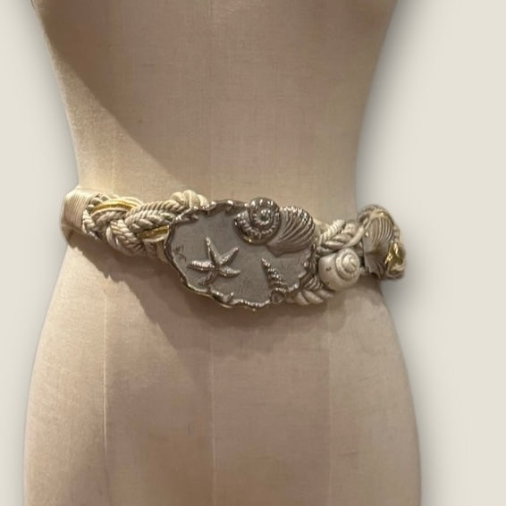 Carolyn Tanner, adjustable white and silver shells belt