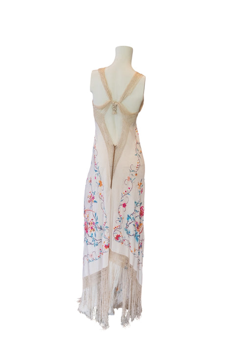 Belen, reworked 1940s floral Oriental embroidered shawl dress