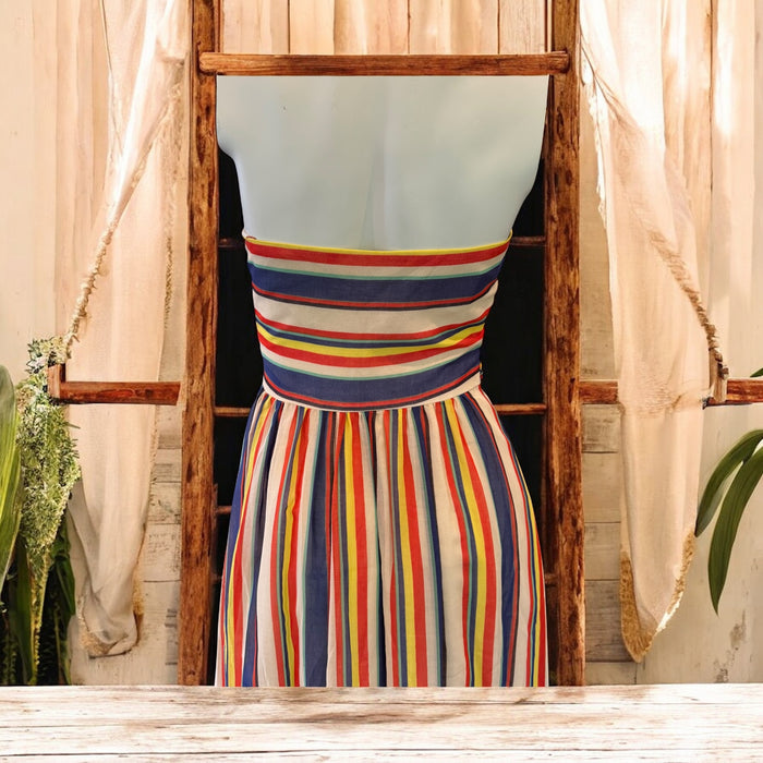 Tori, 40s striped silk long bustier dress