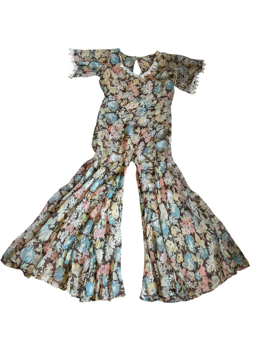 Georgie, reworked 30s floral chiffon flair jumpsuit