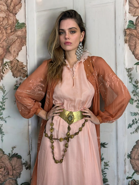 Les Lansdown, hand painted dress and robe