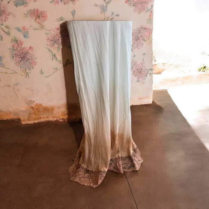 Flora, 20s silk and lace bias cut dress hand dyed in ombré