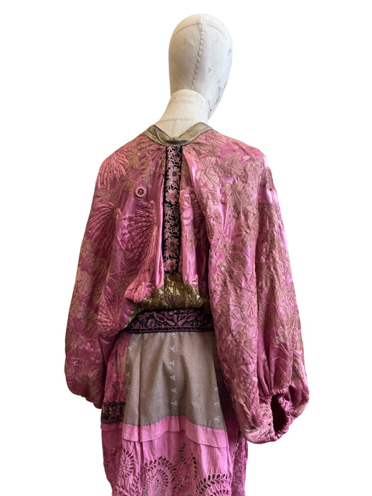 Tula, hand dyed 18th century embroidered jacket with Broderie Anglaise