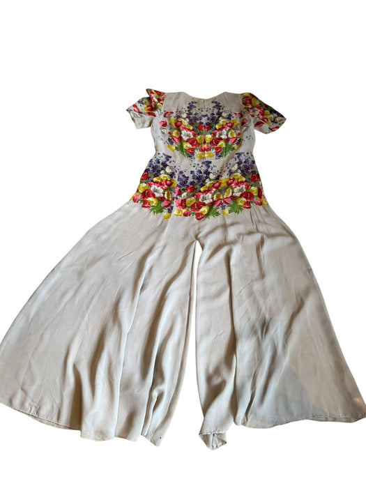 Sonia, reworked 30s silk floral flaired jumpsuit