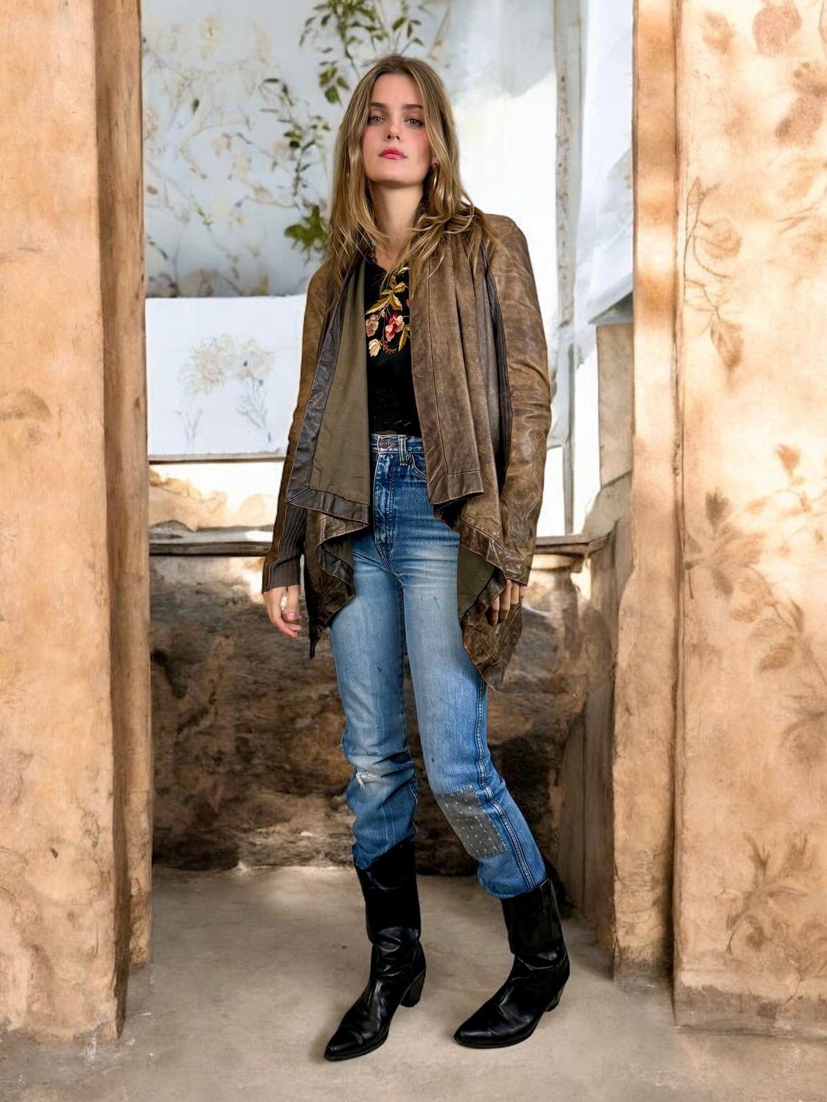 Rick Owens, Y2K brown leather jacket – One Vintage