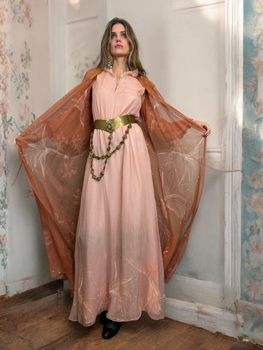 Les Lansdown, hand painted dress and robe