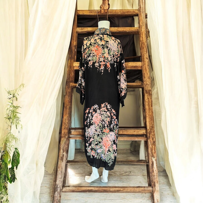 Diane, 40s silk Pongee ad lace reworked dress
