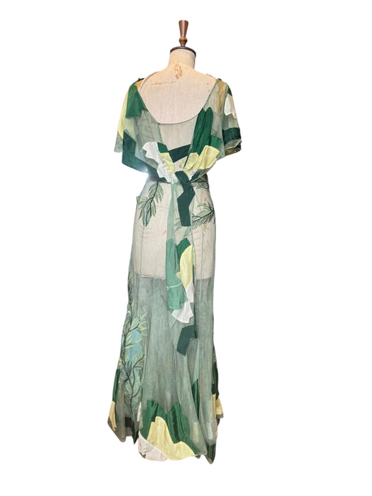 Borgia, reworked 30s silk net and leaf embroidered dress