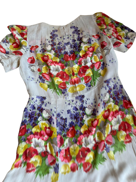 Sonia, reworked 30s silk floral flaired jumpsuit