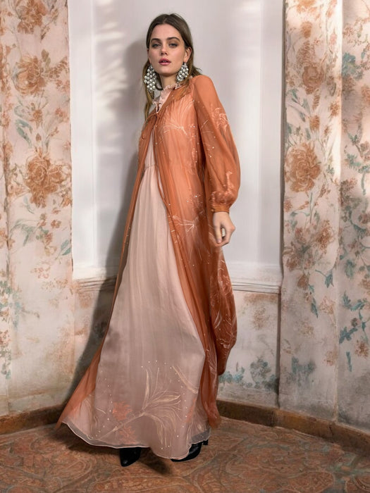 Les Lansdown, hand painted dress and robe
