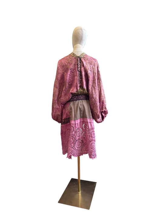 Tula, hand dyed 18th century embroidered jacket with Broderie Anglaise
