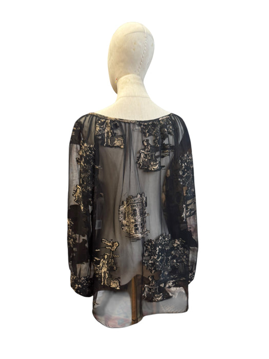 Hermés, 90s silk print jacquard blouse