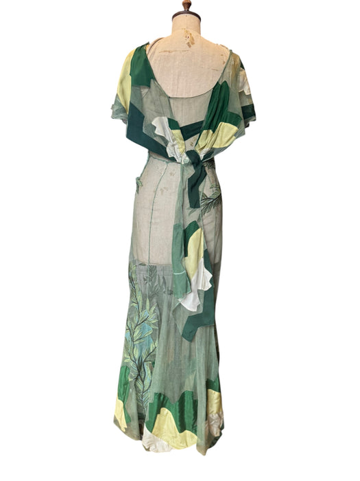 Borgia, reworked 30s silk net and leaf embroidered dress