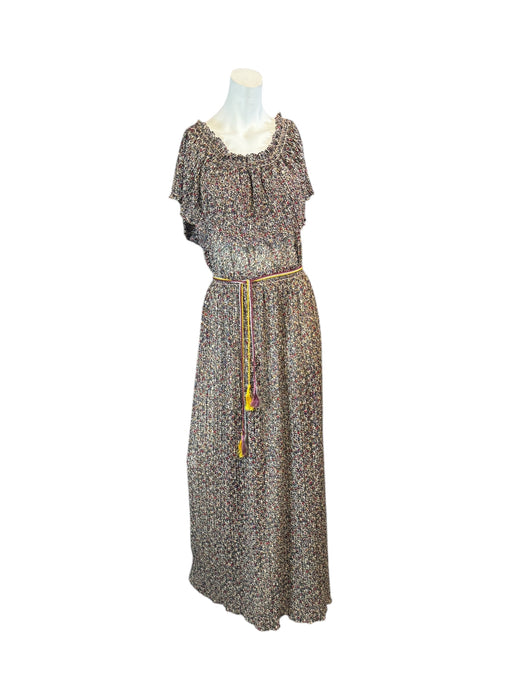 Poppy, 70s pleated floral long dress
