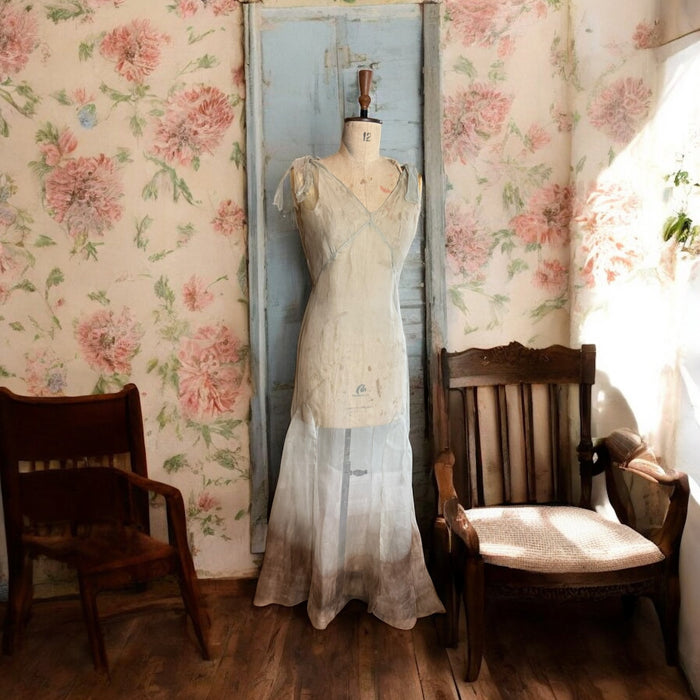 Seraphine, 30s organza dip dyed dress and cape