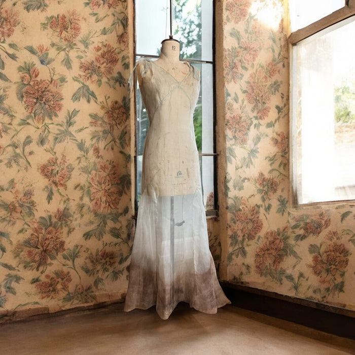Seraphine, 30s organza dip dyed dress and cape
