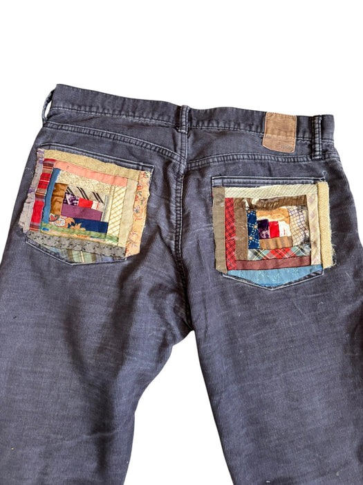 Abigail, 70s Brown patchwork corduroy trousers