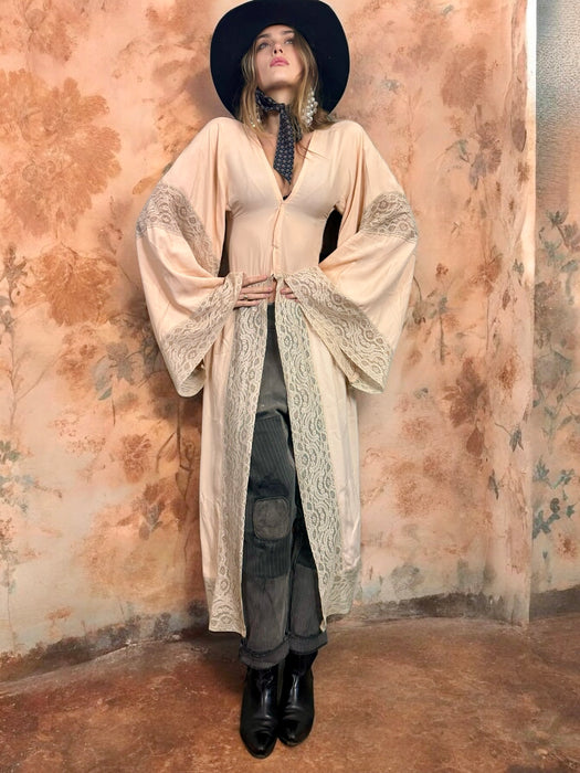 Astuce, 40s silk and lace angel sleeve robe