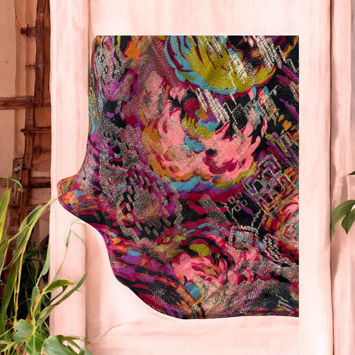 Adina, reworked 20s silk lamé asymmetric short dress