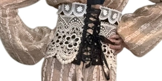 Troy, reworked 40s black lace corset