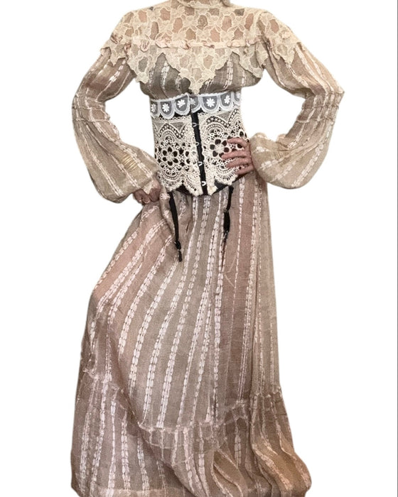 Troy, reworked 40s black lace corset