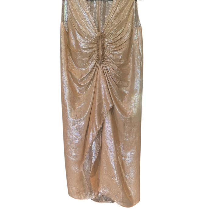 Lanvin, 2007 silver metallic draped dress
