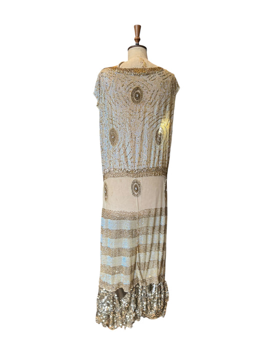 Astor, 20s Art Deco sequins and beaded long dress