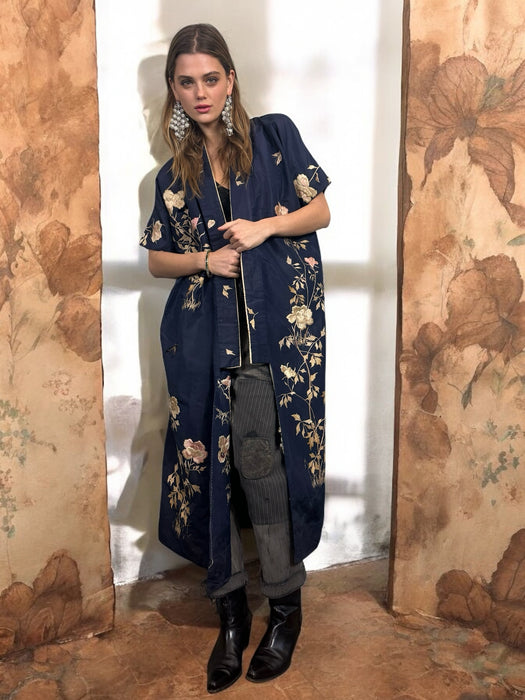 Astoria, 40s silk embroidered robe