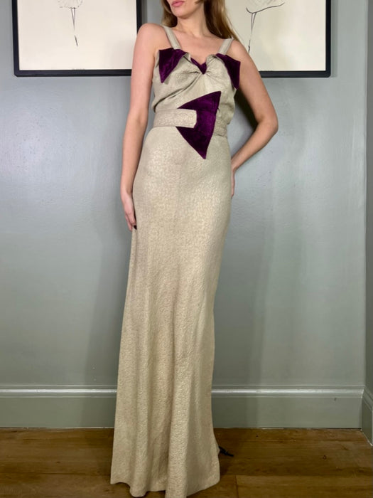 Katerina, original 20s lamé and velvet dress