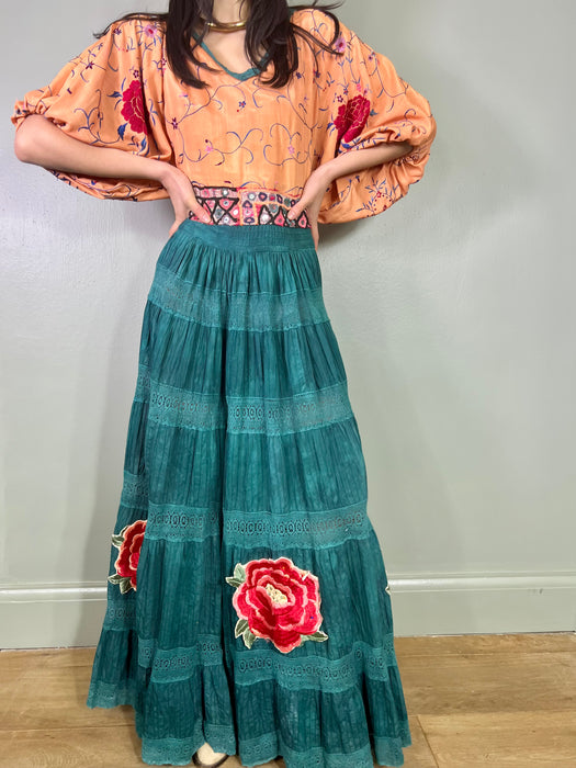 Alicia, reworked floral and Mexicana dress