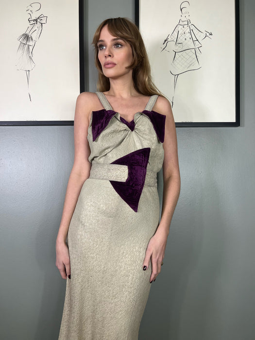 Katerina, original 20s lamé and velvet dress