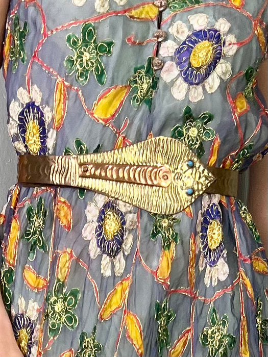 Diana, Rare vintage brass snake hammered belt