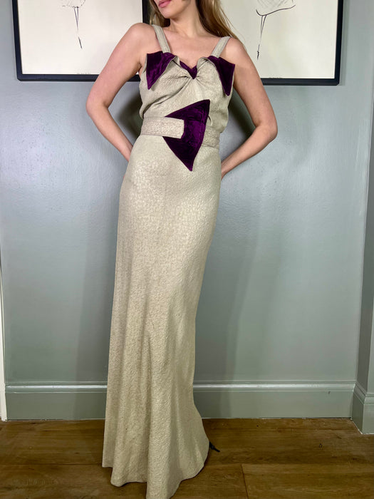 Katerina, original 20s lamé and velvet dress