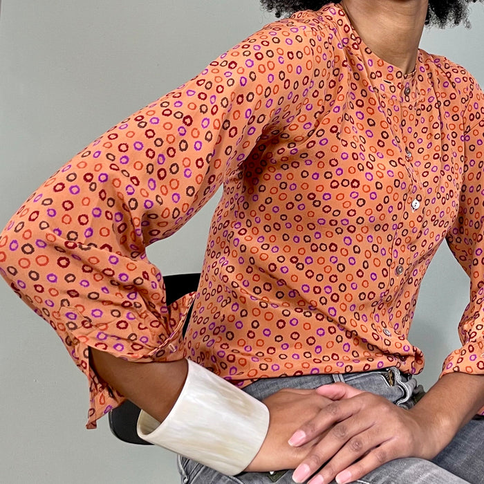 YSL, Rive Gauche terracotta silk print shirt