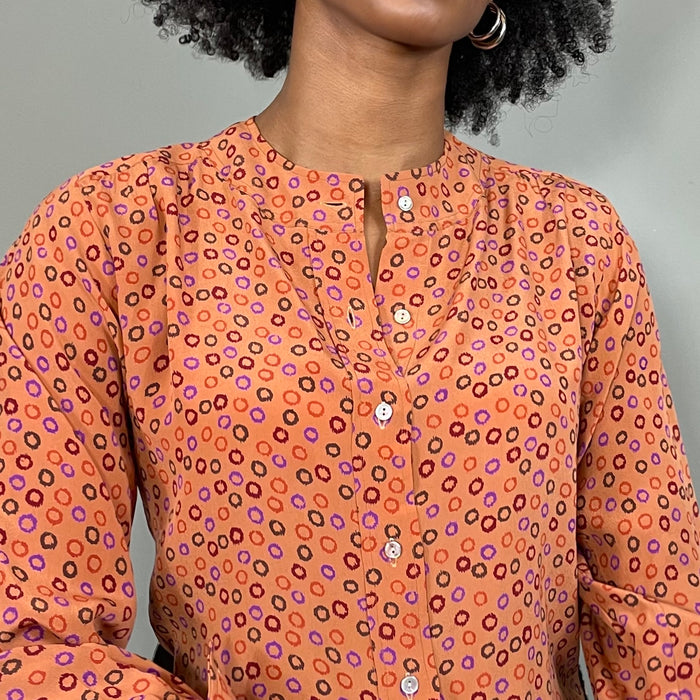 YSL, Rive Gauche terracotta silk print shirt